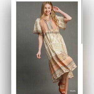 Umgee: Bohemian Patterned Midi Dress Size Small (Boutique)